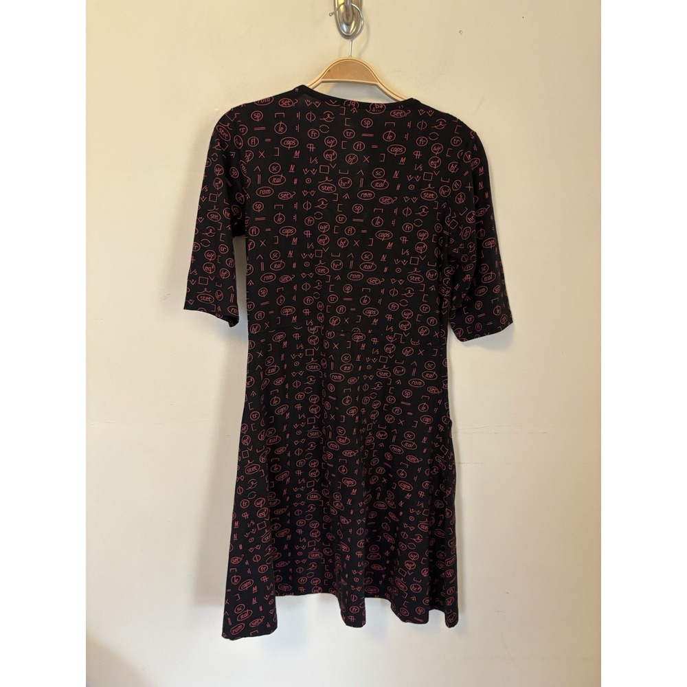 Svaha Fit Flare Dress Teacher  Proofreading Writing Black Organic Cotton 4 - Picture 4 of 6